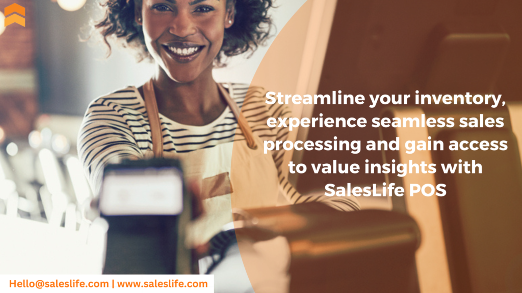 An infographic showing a cashier using SalesLife POS - The best POS system in Kenya.