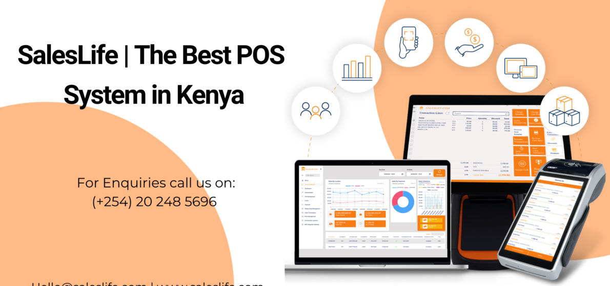 An infographic showing SalesLife POS interface as the best POS system in Kenya.