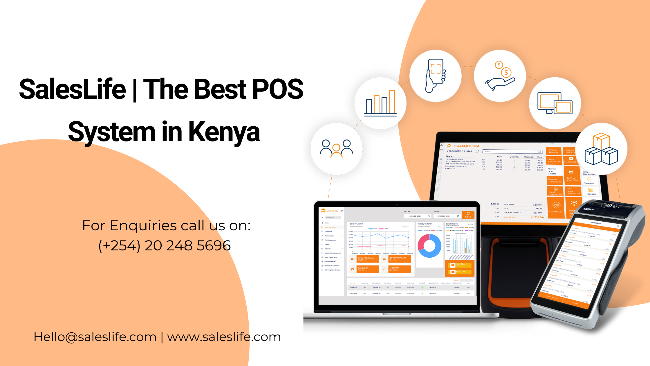 An infographic showing SalesLife POS interface as the best POS system in Kenya.